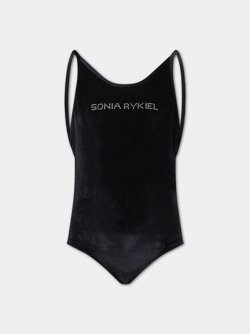 Black swimsuit for girl with logo